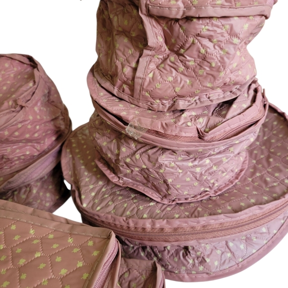 Vintage Retro Vinyl China Storage 7 Pieces Zip Closures Graduated sizes - Picture 5 of 7